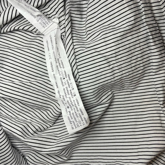 Zara Girls Smile Button Down Blouse Embroidered Black & White Stripes Size 13/14 - Picture 5 of 5